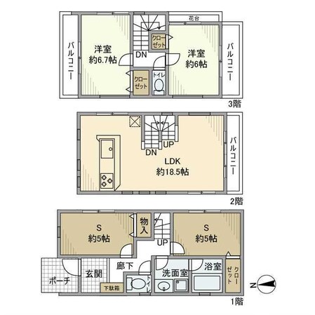 千年戸建の物件間取画像